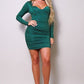 Women's Long Sleeve Corset Halter Tie Mini Dress