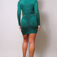 Women's Long Sleeve Corset Halter Tie Mini Dress