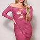 Women's Long Sleeve All Over Cutout Mini Dress