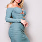 Women's Long Sleeve All Over Cutout Mini Dress