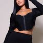 Women's Long Sleeve Corset Top