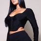 Women's Long Sleeve Corset Top