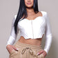 Women's Long Sleeve Corset Top