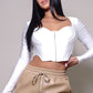 Women's Long Sleeve Corset Top