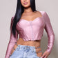 Women's Long Sleeve Corset Top
