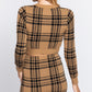 Women's Sleeve Check Crop Sweater