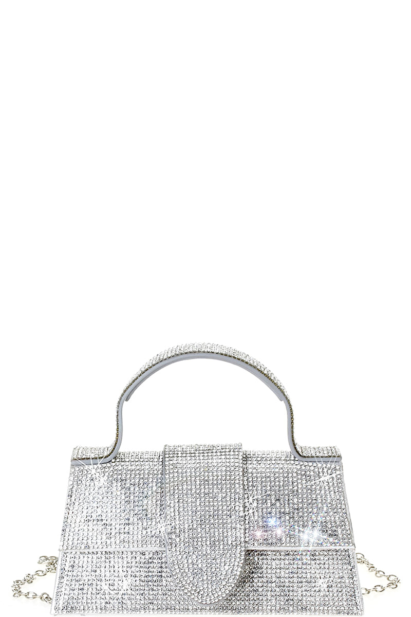 Women's Rhinestone Allover Chic Design Handle Bag