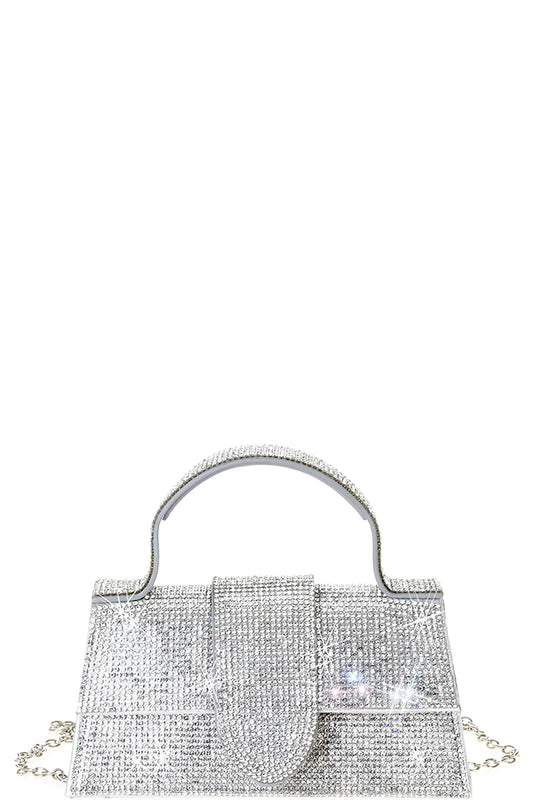 Women's Rhinestone Allover Chic Design Handle Bag