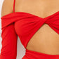 Women's Open Shoulder Cutout Detail Jumpsuit