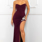 Women's Beaded Embroidered Near Slit Detail Maxi Ddress