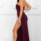 Women's Beaded Embroidered Near Slit Detail Maxi Ddress