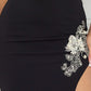 Women's Beaded Embroidered Near Slit Detail Maxi Dress