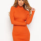 Women's Knit Mock Neck Round Dress