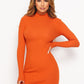 Women's Knit Mock Neck Round Dress