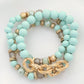 Women's Circle Link Beaded Bracelet Set