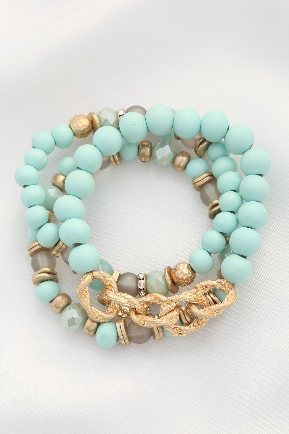 Women's Circle Link Beaded Bracelet Set