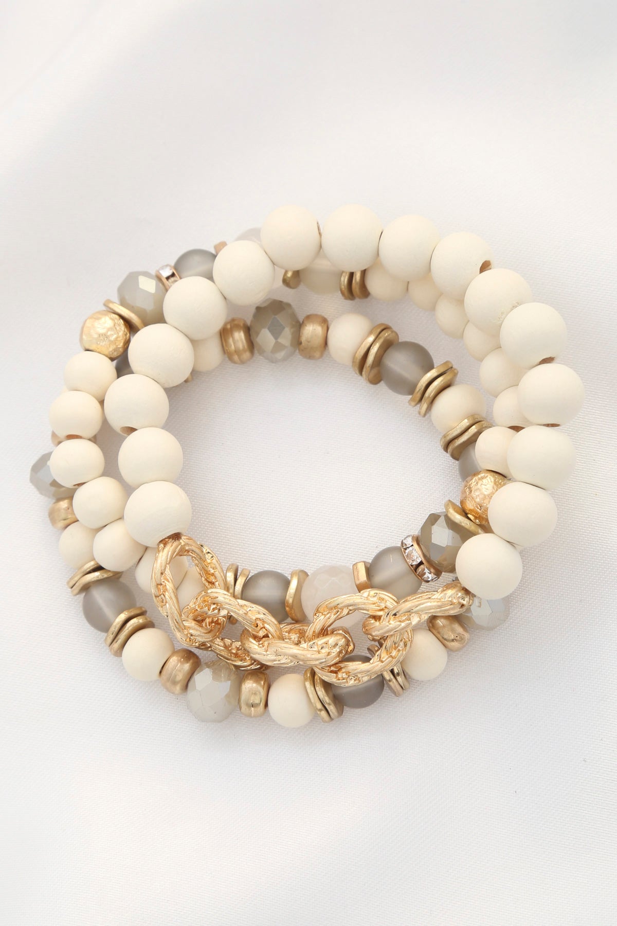 Women's Circle Link Beaded Bracelet Set