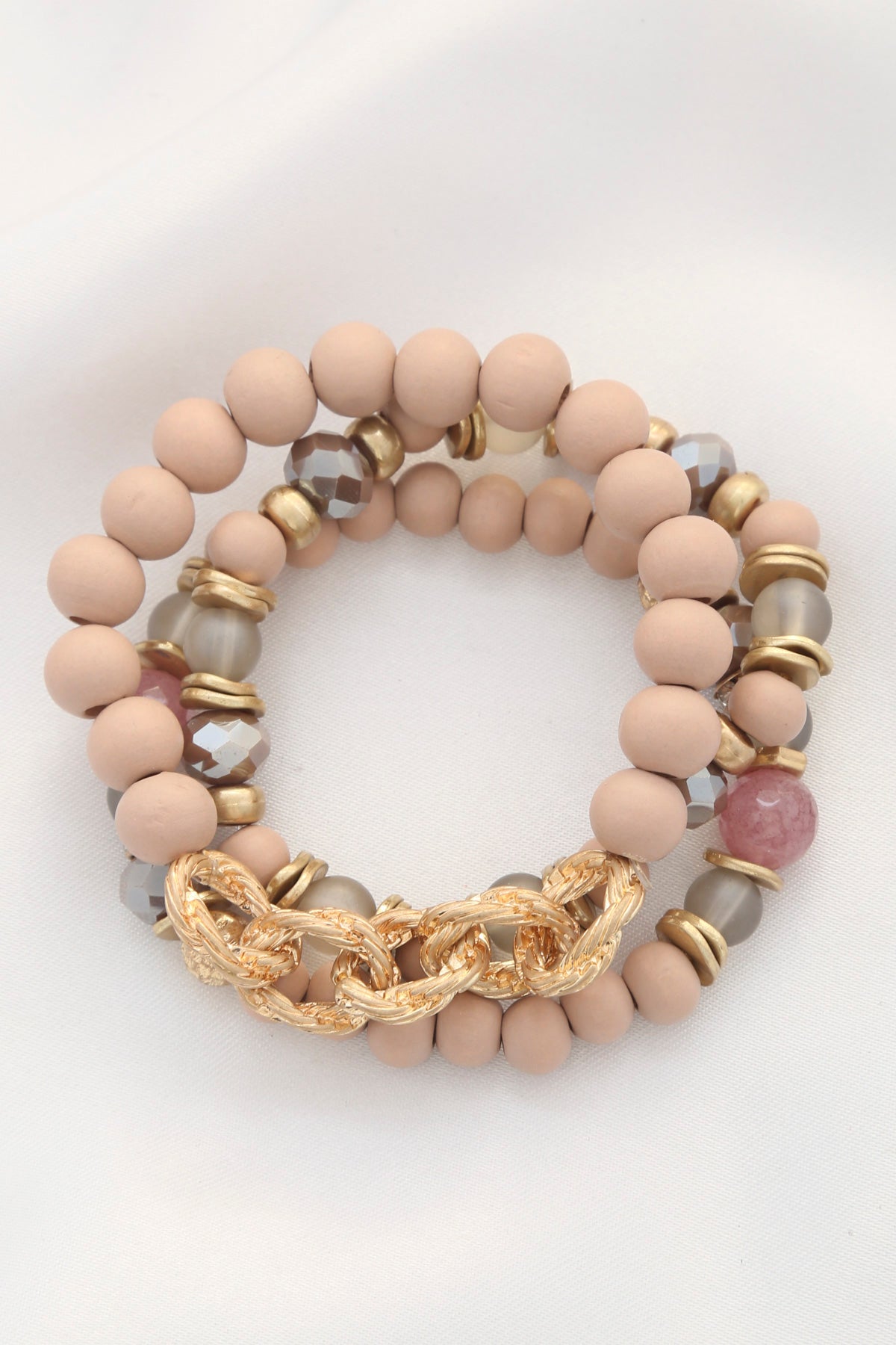 Women's Circle Link Beaded Bracelet Set