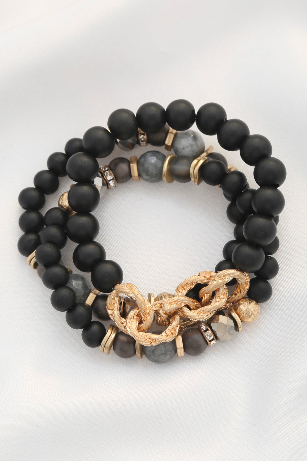 Women's Circle Link Beaded Bracelet Set