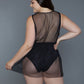 Women's 1 Pc Deep V-neck Mesh Babydoll