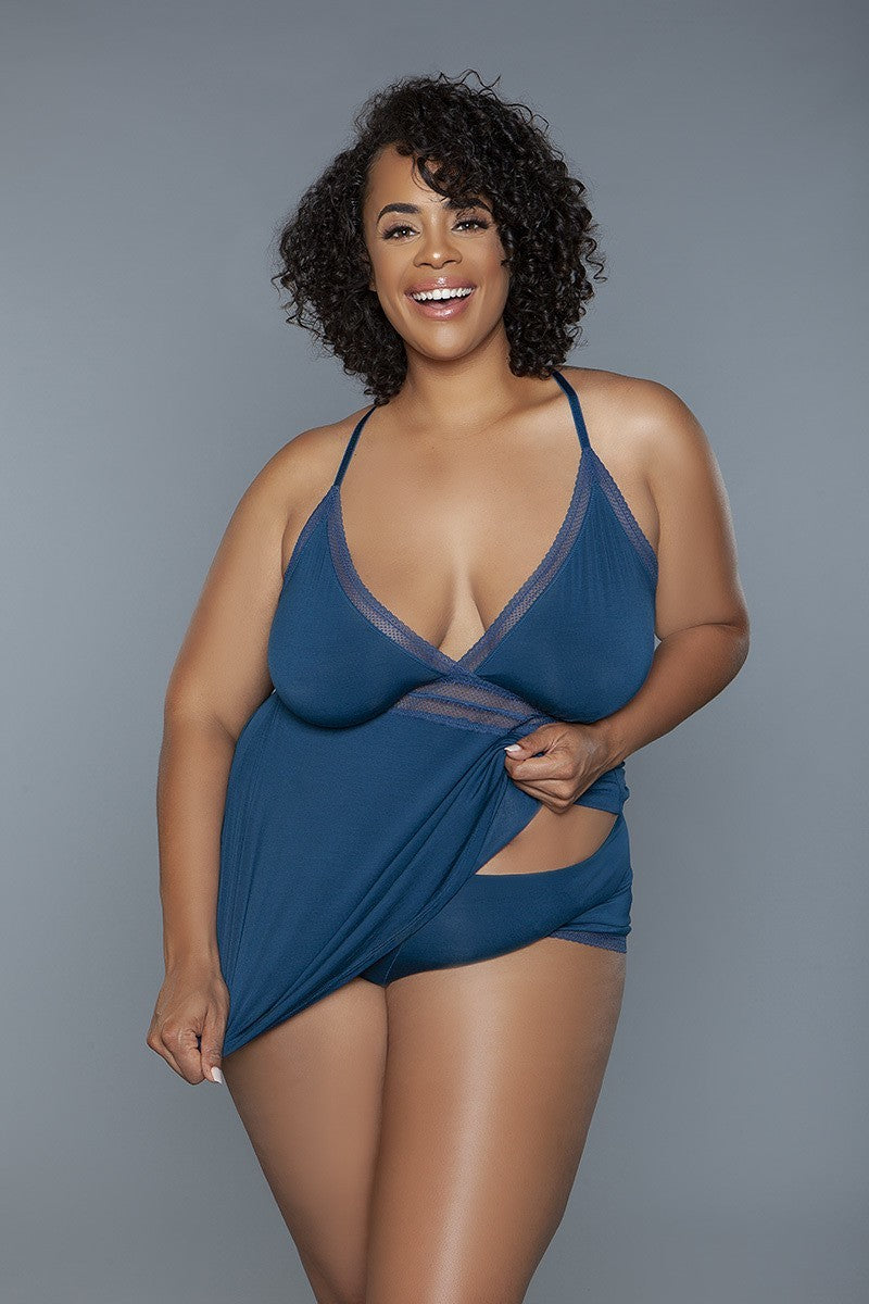 Women's 2 Pc V-neckline Cami Set With Wire Free Bralette