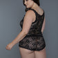 Women's 2 Pc Tank Set With All Body Floral Lace Design