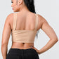 Women's Lux Faux Leather Pu Zip-up Strap Sleeveless Cropped Top