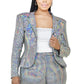 Women's Plus Disco Sparkling Metallic Sequins Two Piece Jacket Set (2X & 3X Only)