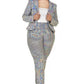 Women's Plus Disco Sparkling Metallic Sequins Two Piece Jacket Set (2X & 3X Only)
