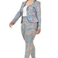 Women's Plus Disco Sparkling Metallic Sequins Two Piece Jacket Set (2X & 3X Only)