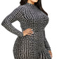 Women's Plus Geo Pattern Glitter Printed Jumpsuit (2X & 3X Only)