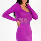 Women's Square neck mesh corset mini dress
