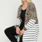 Women's Long sleeves print-striped cardigan