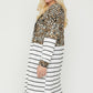 Women's Long sleeves print-striped cardigan