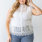 Women's Plus Cotton Floral Lace Embroidery Detail Top