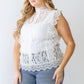 Women's Plus Cotton Floral Lace Embroidery Detail Top