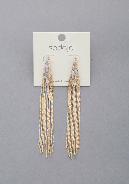 Women's Sodajo Crystal Metal Chain Dangle Earring