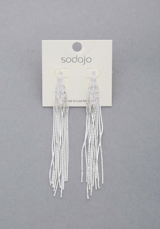 Women's Sodajo Crystal Metal Chain Dangle Earring