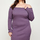 Women's Plus Size, Solid Smocked Off Shoulder Dress