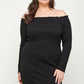 Women's Plus Size, Solid Smocked Off Shoulder Dress
