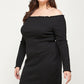 Women's Plus Size, Solid Smocked Off Shoulder Dress
