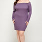 Women's Plus Size, Solid Smocked Off Shoulder Dress