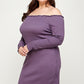 Women's Plus Size, Solid Smocked Off Shoulder Dress