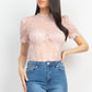 Women's Floral Lace Corset Keyhole Bodysuit