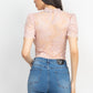 Women's Floral Lace Corset Keyhole Bodysuit