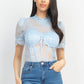 Women's Floral Lace Corset Keyhole Bodysuit