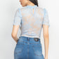 Women's Floral Lace Corset Keyhole Bodysuit