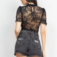 Women's Floral Lace Corset Keyhole Bodysuit