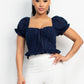 Women's Eyelet Embroidered Smock Top