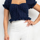 Women's Eyelet Embroidered Smock Top